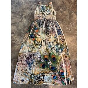 Fresh of‎ LA Women's P/LRG Sleeveless Peacock Maxi Dress